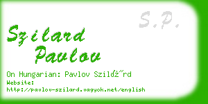 szilard pavlov business card